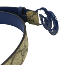 Load image into Gallery viewer, GUCCI GG Buckle Supreme Canvas Leather Belt Size 85.34 Blue 414516
