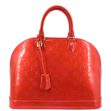 Load image into Gallery viewer, LOUIS VUITTON Alma GM Monogram Vernis Leather Satchel Bag Red
