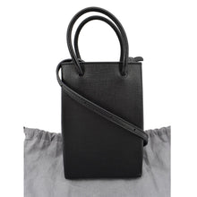 Load image into Gallery viewer, BALENCIAGA Leather Phone Holder Shopping Crossbody Bag Black
