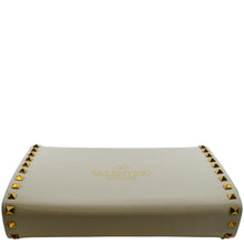 Load image into Gallery viewer, VALENTINO Rockstud Alcove Calfskin Leather Clutch Shoulder Bag Ivory
