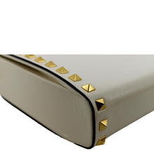 Load image into Gallery viewer, VALENTINO Rockstud Alcove Calfskin Leather Clutch Shoulder Bag Ivory
