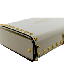 Load image into Gallery viewer, VALENTINO Rockstud Alcove Calfskin Leather Clutch Shoulder Bag Ivory
