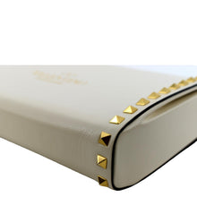 Load image into Gallery viewer, VALENTINO Rockstud Alcove Calfskin Leather Clutch Shoulder Bag Ivory
