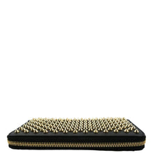 Load image into Gallery viewer, CHRISTIAN LOUBOUTIN Panettone Studded Leather Zippy Wallet Black
