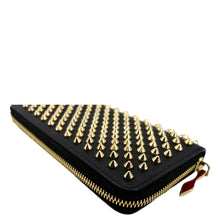 Load image into Gallery viewer, CHRISTIAN LOUBOUTIN Panettone Studded Leather Zippy Wallet Black
