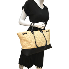 Load image into Gallery viewer, CHANEL Drawstring Large Quilted Calfskin &amp; Caviar Shopping Tote Bag Beige
