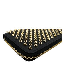 Load image into Gallery viewer, CHRISTIAN LOUBOUTIN Panettone Studded Leather Zippy Wallet Black
