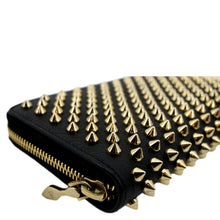 Load image into Gallery viewer, CHRISTIAN LOUBOUTIN Panettone Studded Leather Zippy Wallet Black
