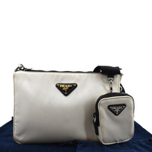 Load image into Gallery viewer, Prada Re-Nylon Leather Shoulder Bag in White Color - Close Look
