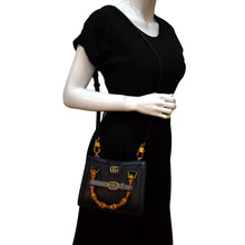 Load image into Gallery viewer, GUCCI Diana Bamboo Mini Leather Tote Bag in Black
