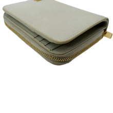 Load image into Gallery viewer, YVES SAINT LAURENT Tiny Monogram Compact Leather Zip Around Wallet White
