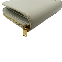 Load image into Gallery viewer, YVES SAINT LAURENT Tiny Monogram Compact Leather Zip Around Wallet White
