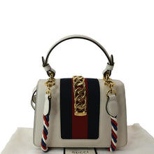 Load image into Gallery viewer, GUCCI Sylvie Mini Leather Top Handle Crossbody Bag White 470270
