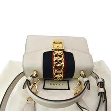 Load image into Gallery viewer, GUCCI Sylvie Mini Leather Top Handle Crossbody Bag White 470270
