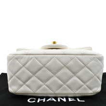 Load image into Gallery viewer, CHANEL Pearl Crush Mini Square Flap Leather Crossbody Bag White
