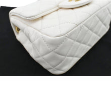 Load image into Gallery viewer, CHANEL Pearl Crush Mini Square Flap Leather Crossbody Bag White
