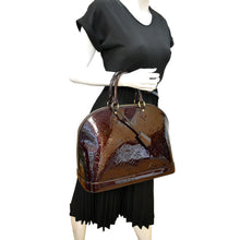 Load image into Gallery viewer, LOUIS VUITTON Alma GM Monogram Vernis Leather Satchel Bag Amarante
