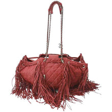 Load image into Gallery viewer, CHANEL Paris Dallas Drawstring Fringe Leather Shoulder Bag Red
