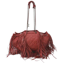 Load image into Gallery viewer, CHANEL Paris Dallas Drawstring Fringe Leather Shoulder Bag Red
