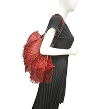 Load image into Gallery viewer, CHANEL Paris Dallas Drawstring Fringe Leather Shoulder Bag Red
