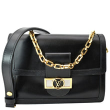 Load image into Gallery viewer, LOUIS VUITTON Dauphine MM Smooth Leather Shoulder Bag Black
