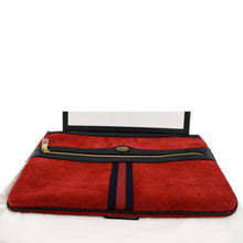 Load image into Gallery viewer, Gucci Ophidia GG Suede Leather Pouch Clutch Bag in Red - Bottom
