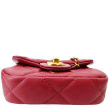 Load image into Gallery viewer, CHANEL Women Top Handle Flap Card Holder Quilted Leather Chain Shoulder Bag Red
