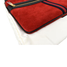 Load image into Gallery viewer, Gucci Ophidia GG Suede Leather Pouch Clutch Bag in Red - Bottom Left
