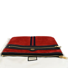 Load image into Gallery viewer, Gucci Ophidia GG Suede Leather Pouch Clutch Bag in Red - Top
