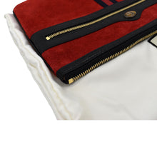 Load image into Gallery viewer, Gucci Ophidia GG Suede Leather Pouch Clutch Bag in Red - Top Left
