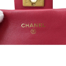 Load image into Gallery viewer, CHANEL Women Top Handle Flap Card Holder Quilted Leather Chain Shoulder Bag Red
