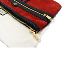 Load image into Gallery viewer, Gucci Ophidia GG Suede Leather Pouch Clutch Bag in Red - Top Right
