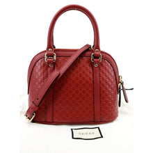 Load image into Gallery viewer, GUCCI Dome Convertible Leather Crossbody Bag Red 449654
