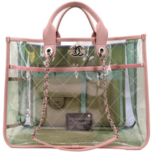 Load image into Gallery viewer, CHANEL Coco Splash Lambskin PVC Quilted Shopping Tote Pink
