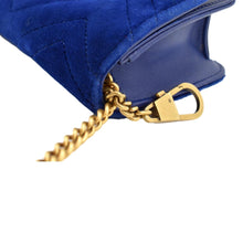 Load image into Gallery viewer, GUCCI Marmont GG Mini Velvet Matelasse Crossbody Bag Blue 488426
