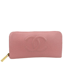 Load image into Gallery viewer, CHANEL CC Timeless Caviar Zip Around Wallet Pink
