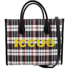 Load image into Gallery viewer, GUCCI Iccug Checked Embroidered Canvas Tote Bag Multicolor 659983
