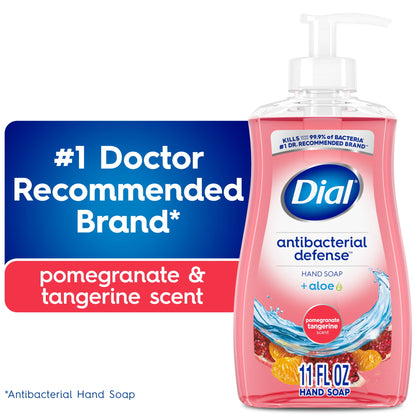 Dial Antibacterial Defense Pomegranate & Tangerine Liquid Hand Soap, 11 fl oz