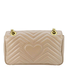 Load image into Gallery viewer, GUCCI GG Marmont Small Diagonal Matelasse Leather Crossbody Bag Porcelain Rose back look
