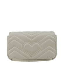 Load image into Gallery viewer, GUCCI GG Marmont Super Mini  Matelasse Leather Crossbody Bag White back look
