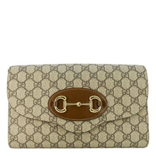 Load image into Gallery viewer, GUCCI Horsebit 1955 Small GG Supreme Canvas Beige Shoulder Bag front look side
