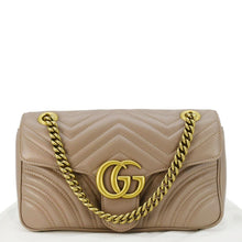 Load image into Gallery viewer, GUCCI GG Marmont Small Diagonal Matelasse Leather Crossbody Bag Porcelain Rose front side

