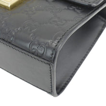 Load image into Gallery viewer, GUCCI Signature Padlock Leather Top Handle Shoulder Bag Black corner look
