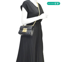 Load image into Gallery viewer, GUCCI Signature Padlock Leather Top Handle Shoulder Bag Black dummy look
