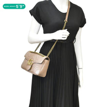 Load image into Gallery viewer, GUCCI GG Marmont Small Diagonal Matelasse Leather Crossbody Bag Porcelain Rose dummy look

