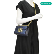 Load image into Gallery viewer, Gucci Signature Padlock Leather Top Handle Blue Shoulder Bag dummy look
