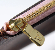 Load image into Gallery viewer, Louis Vuitton Neverfull Damier Ebene Pochette Wristlet Pouch Brown
