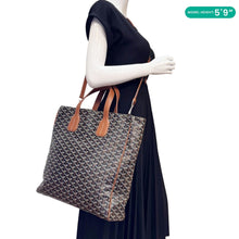 Load image into Gallery viewer, GOYARD Voltaire III Chevron Print Canvas Tote Bag Black
