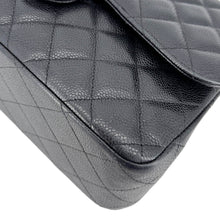 Load image into Gallery viewer, CHANEL Classic Jumbo Double Flap Quilted Caviar Leather Shoulder Bag Black
