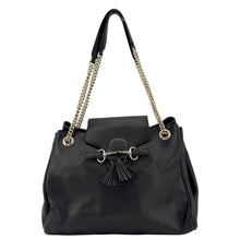 Load image into Gallery viewer, GUCCI Emily Pebbled Leather Chain Shoulder Bag Black
